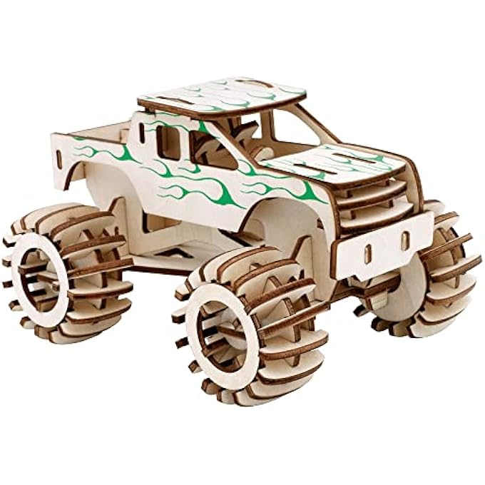 3D WOODEN PUZZLES TRUCK CAR PUZZLE - 3D PUZZLES WOODEN KITS TO BUILD DIY CRAFT - UNIQUE GIFT WOODEN 3D PUZZLES FOR KIDS AGES 8-10 YEARS OLD ON BIRTHDAY/CHRISTMAS DAY - Image 1